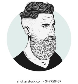 Bearded Hipster Stock Vector (royalty Free) 347950487 