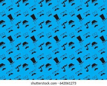 Bearded Hipster pattern with glasses.Urban Lumberjack background.