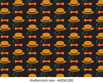 Bearded Hipster pattern with glasses.Urban Lumberjack background.