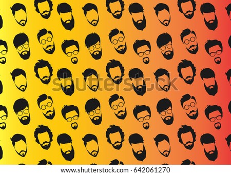 Bearded Hipster pattern with glasses.Urban Lumberjack background.
