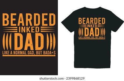 bearded inked dad.WITH PATCHES FOR T-SHIRTS AND OTHER USES