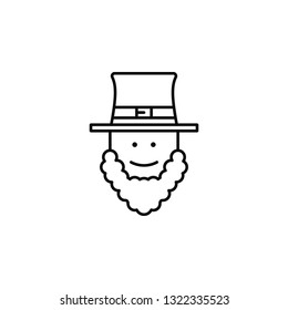 Bearded irishman icon. Simple thin line, outline vector of Saint Patrick's Day icons for UI and UX, website or mobile application