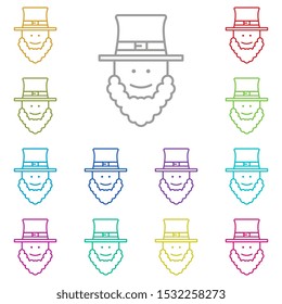 Bearded irishman multi color icon. Simple glyph, flat vector of saint patricks day icons for ui and ux, website or mobile application