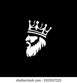 Bearded king with a crown on his head