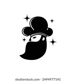 A bearded knight with his chef's hat