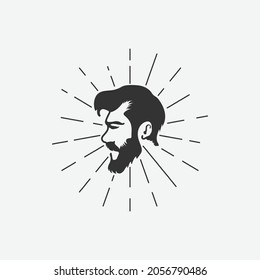 bearded male icon vector design logo