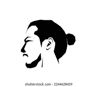 Bearded man art logo icon