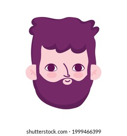 braunes männliches Avatar-Gesicht einzeln