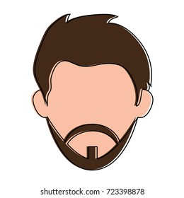 bearded man avatar head icon image 