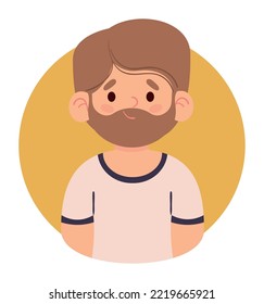 bearded man avatar icon isolated