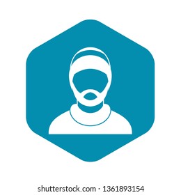 Bearded man avatar icon in simple style isolated on white background. People symbol