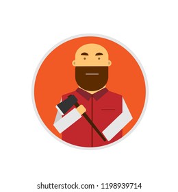 
bearded man with an ax