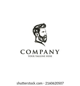 Bearded Man Barber Shop Logo Vector Stock Vector (Royalty Free ...