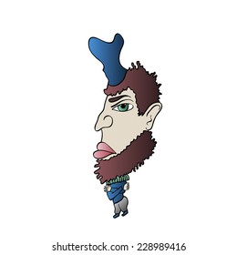 Bearded man with blue hat