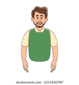 Bearded man character. Suitable to use for father day, teacher, presentation theme.