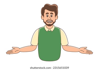 Bearded man character. Suitable to use for father day, teacher, presentation theme.

