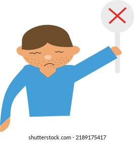 Bearded man with cross stick