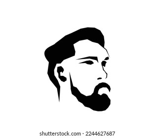 Bearded man design logo vector