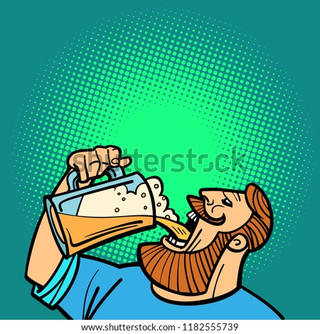 Similar – Image, Stock Photo Drunk bearded man with bottle of champagne during Christmas holiday
