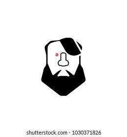 Bearded Man Face, Male Character. Vector, Illustration