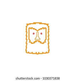 Bearded Man Face, Male Character. Vector, Illustration