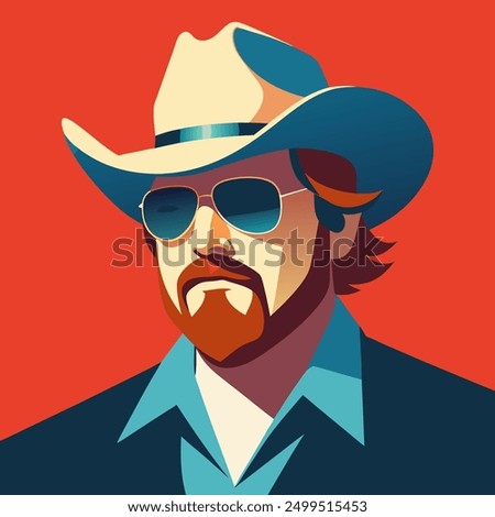 bearded man with glasses and a cowboy hat