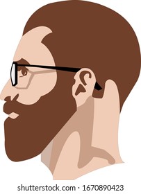 bearded man with glasses in profile