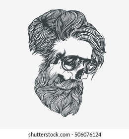 bearded man with glasses. vector illustration