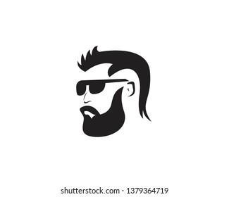 Bearded Man Hair Cut Fashion Logo Stock Vector (Royalty Free ...