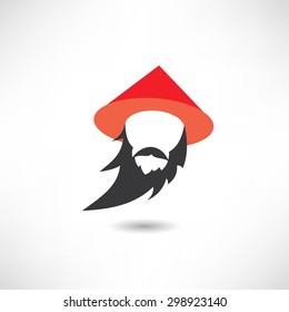 Bearded man in a hat icon