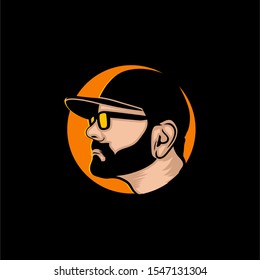 Bearded Man Hat Illustration Mascot Stock Vector (Royalty Free ...