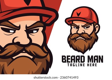 Bearded Man with Hat Template: A template featuring a bearded man wearing a hat, ideal for creating custom designs.
