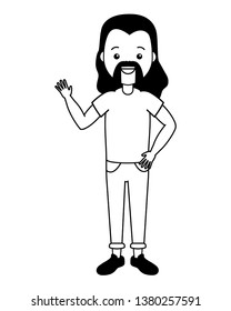 bearded man hipster