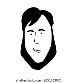 The bearded man. Hipster hairstyles and beards. A man with a beard. For beard care advertising. Vector illustration for painting, poster, poster on canvas or paper