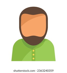 Bearded man icon flat vector. Adult age. Life generation isolated