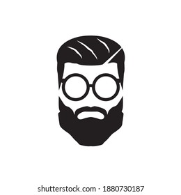 Bearded man icon logo design vector template
