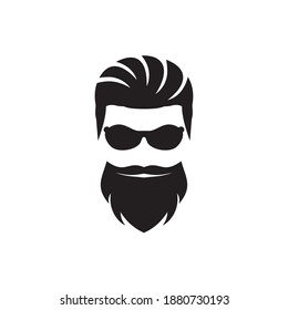 Bearded man icon logo design vector template