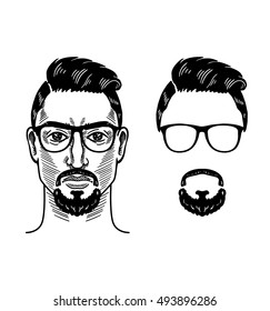 Bearded man Layered image Modify picture as you like