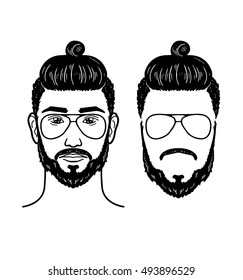 Bearded man Layered image Modify picture as you like