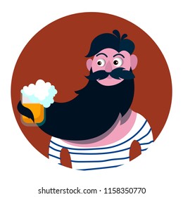 bearded man likes beer