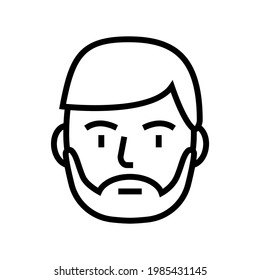 bearded man line icon vector. bearded man sign. isolated contour symbol black illustration