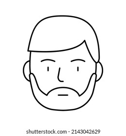 bearded man line icon vector. bearded man sign. isolated contour symbol black illustration