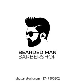 Bearded man logo design for barber shop