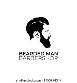 Diseño del logo de un hombre con barba para una barbería