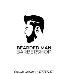 Bearded man logo design for barber shop