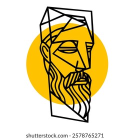 Bearded man logo design minimalist and elegant