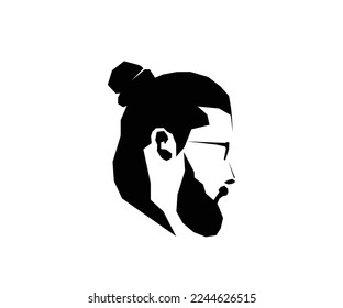 Bearded man logo design vector
