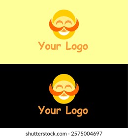 Bearded man logo icon ilustration