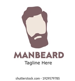 bearded man logo vector design for barber shop logo