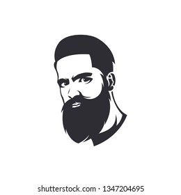 Bearded Man Mascot Logo Template For Barber Shop, Your Fashion Company